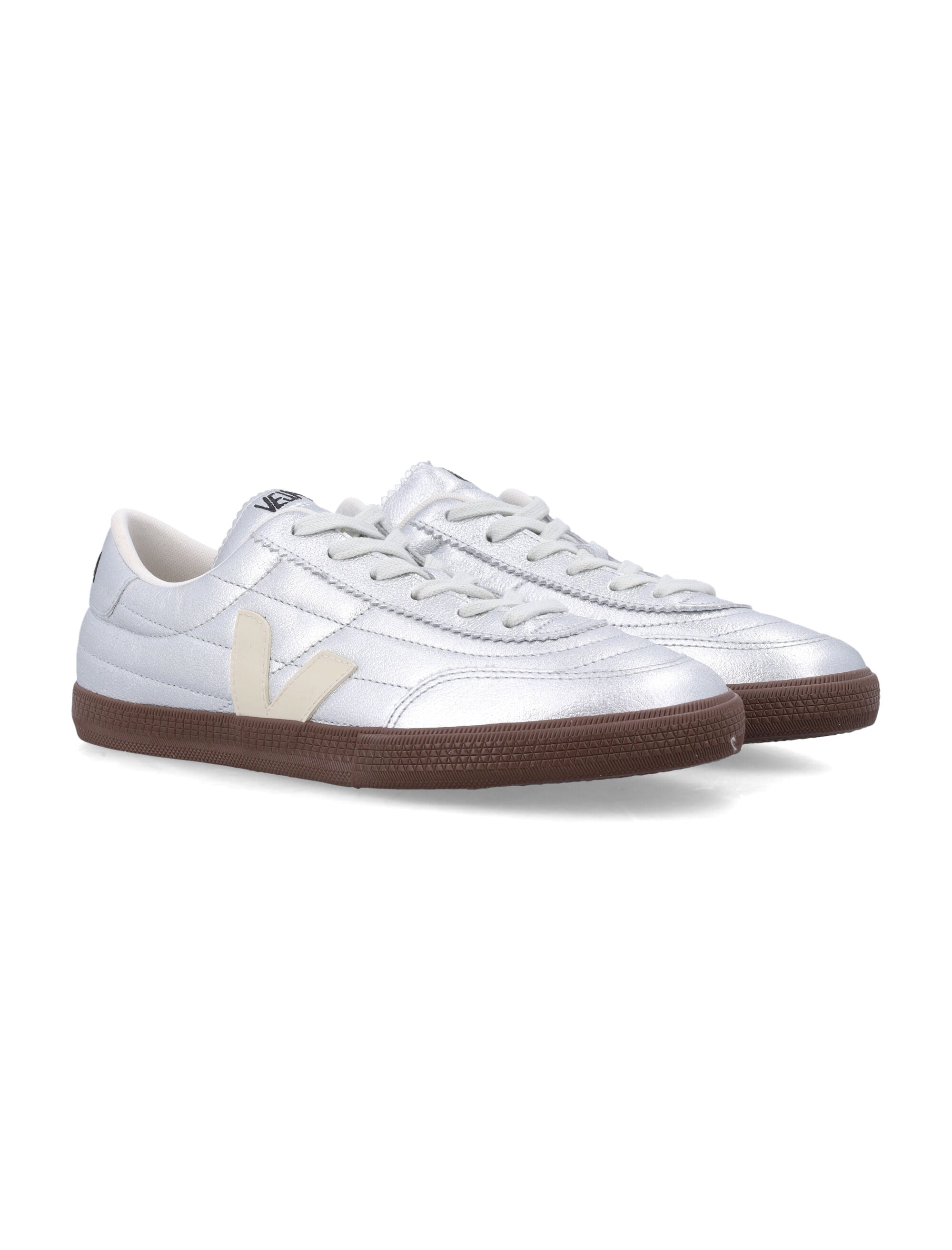 Veja Panenka Leather Silver And White Sneakers Pierre Bark Upper