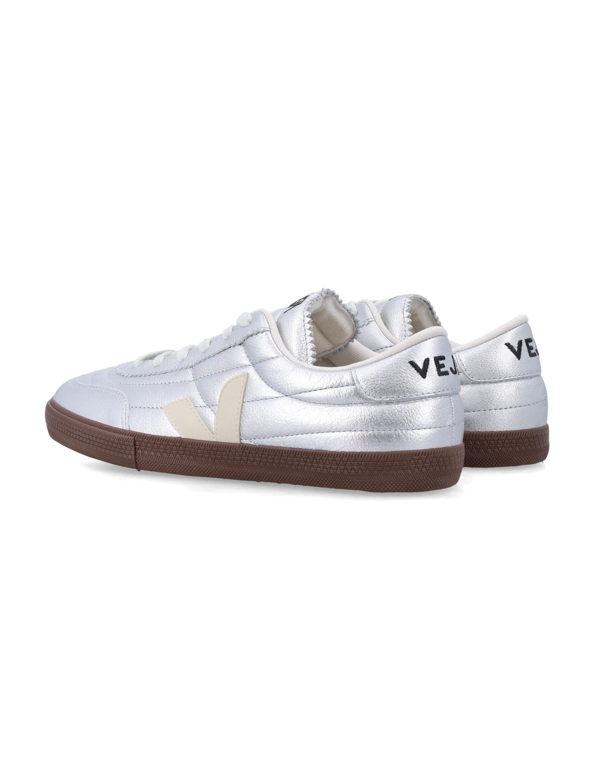 Veja Panenka Leather Silver And White Sneakers Pierre Bark Upper