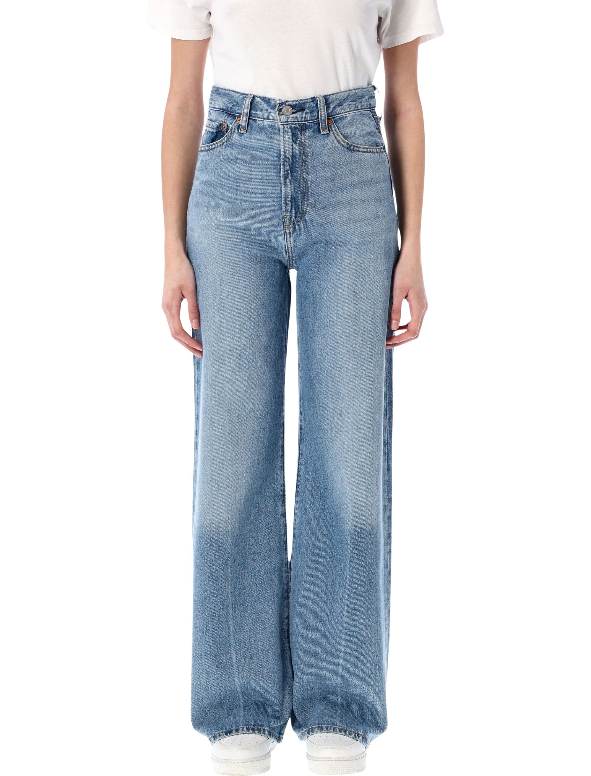 Levis Ribcage high-rise wide-leg jeans Not The Same Light Blue Cotton