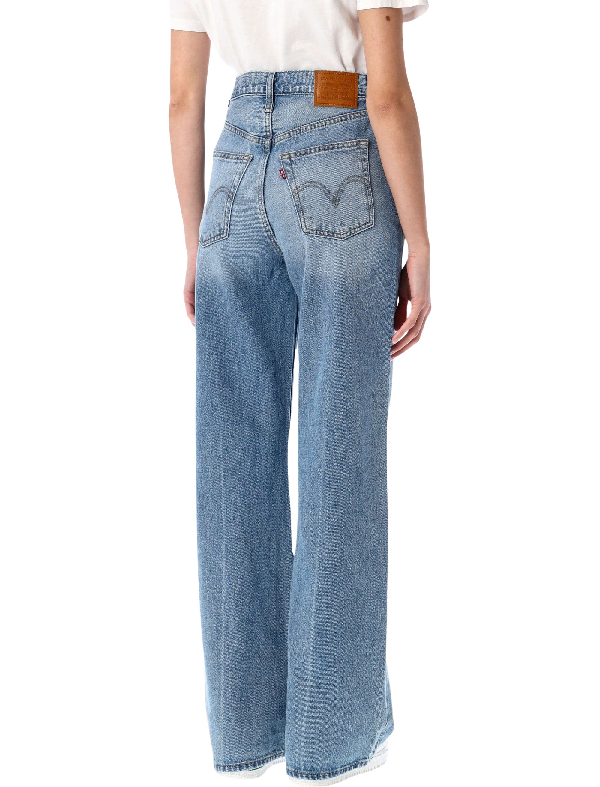 Levis Ribcage high-rise wide-leg jeans Not The Same Light Blue Cotton