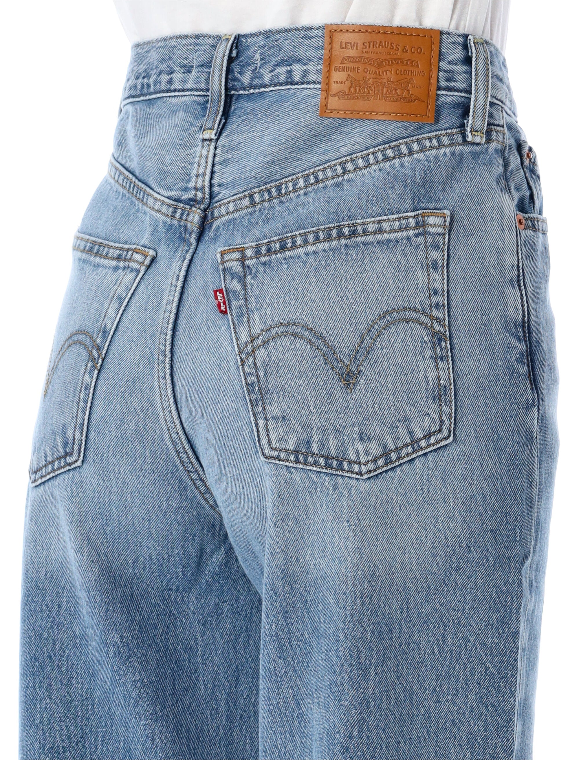 Levis Ribcage high-rise wide-leg jeans Not The Same Light Blue Cotton
