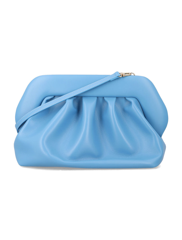 Themoirè Bios vegan clutch Niagara Light Blue Polyurethane