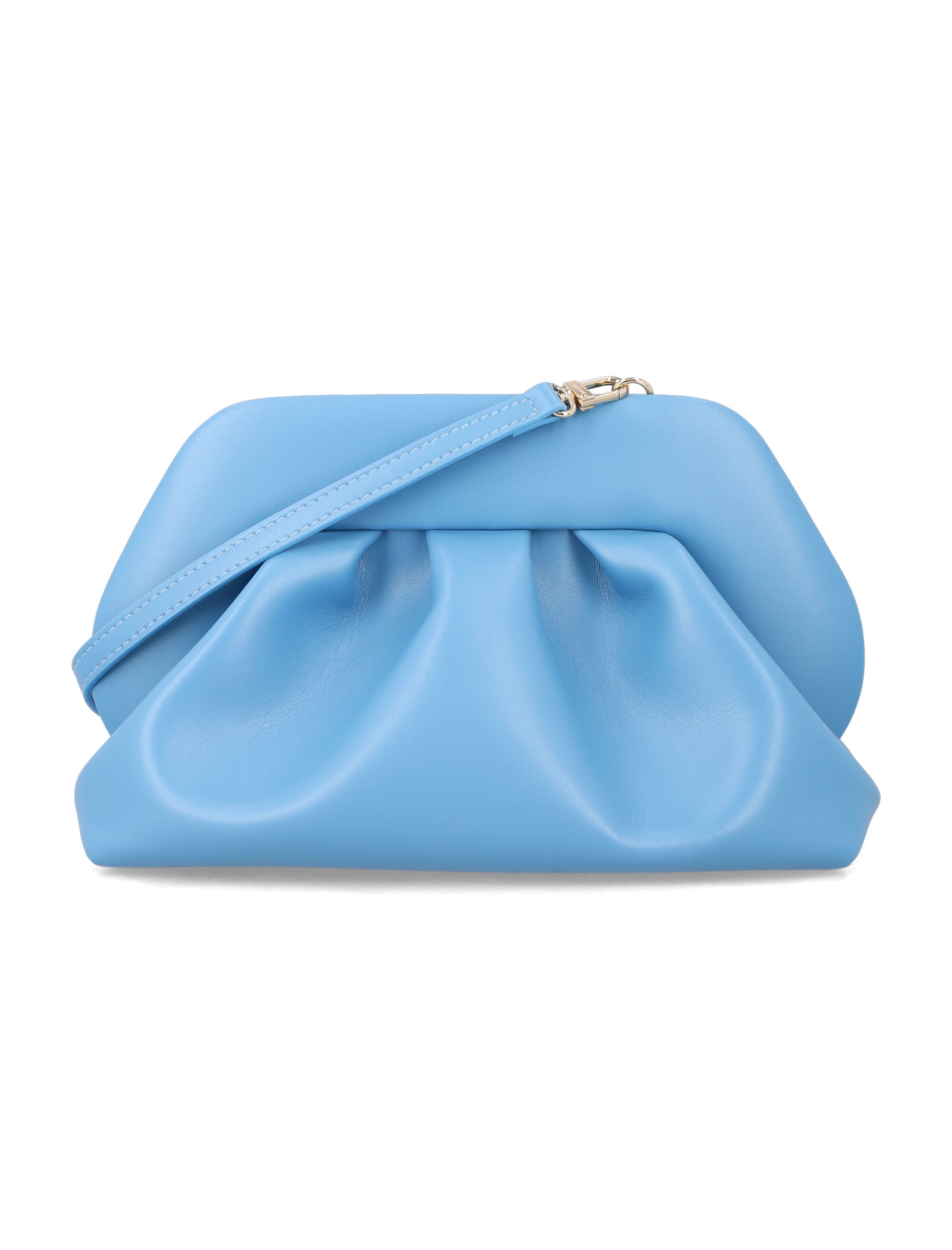 Themoirè Bios vegan medium clutch Niagara Light Blue Polyurethane