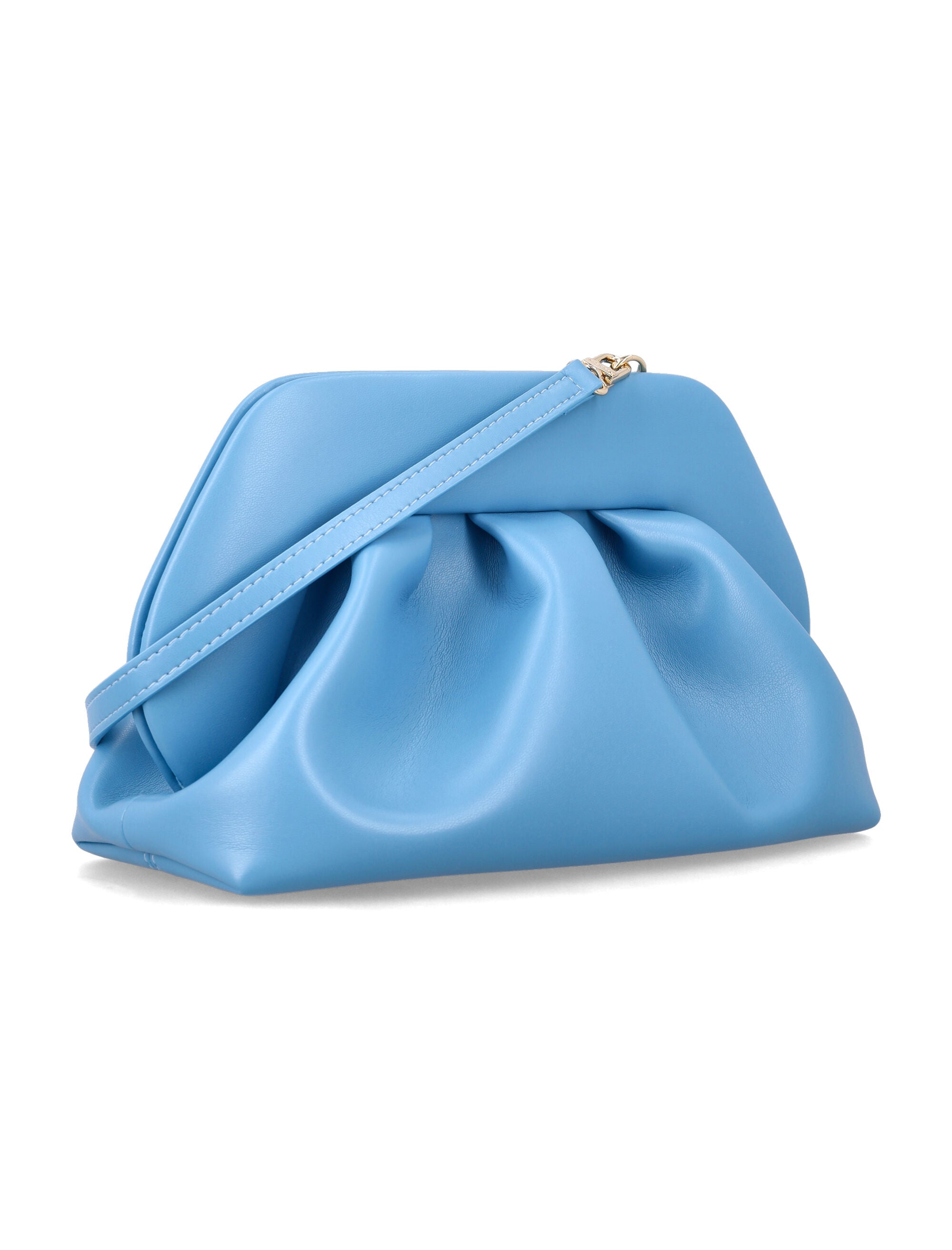 Themoirè Bios vegan medium clutch Niagara Light Blue Polyurethane