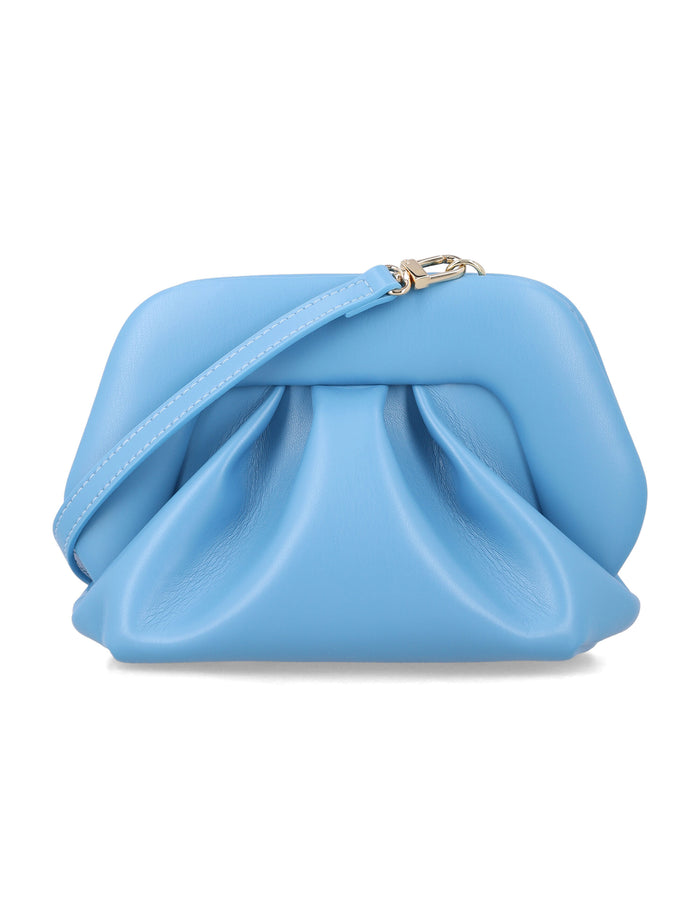 Themoirè Bios vegan small clutch Niagara Light Blue Polyurethane