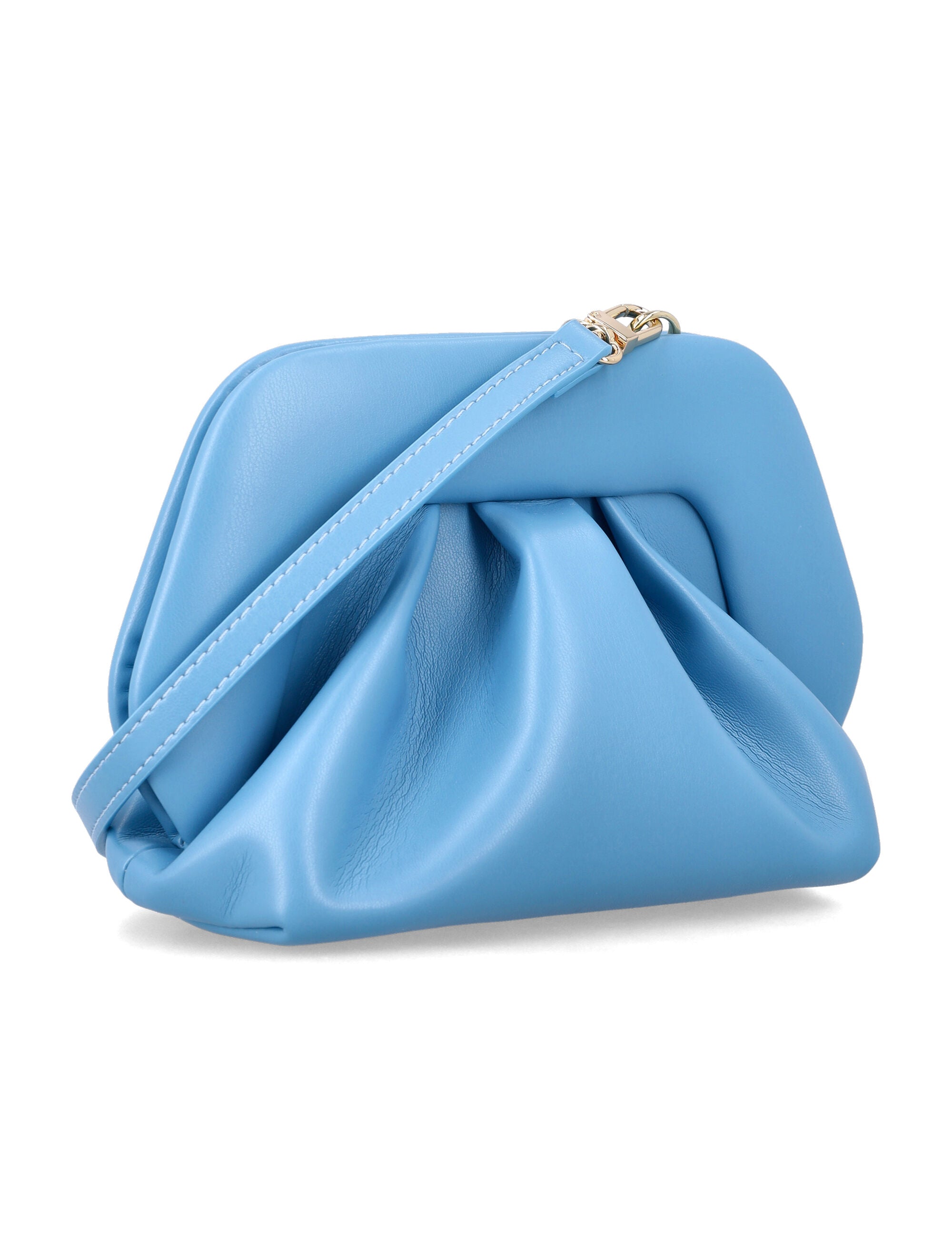 Themoirè Bios vegan small clutch Niagara Light Blue Polyurethane