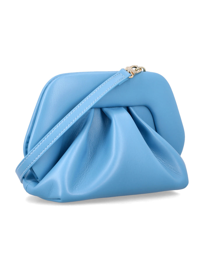 Themoirè Bios vegan small clutch Niagara Light Blue Polyurethane