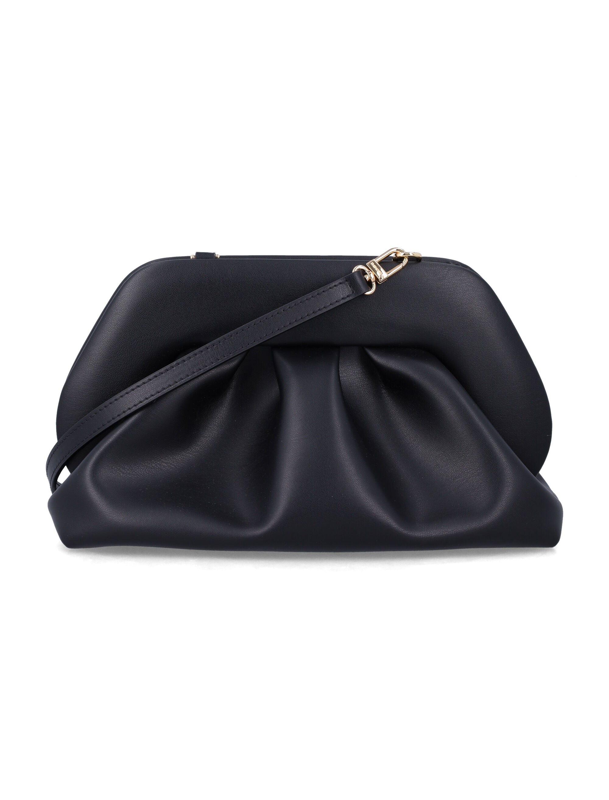 Themoirè Bios medium clutch Black Polyurethane