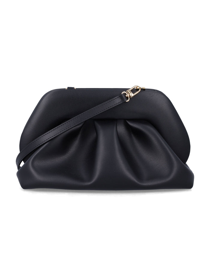Themoirè Bios medium clutch Black Polyurethane