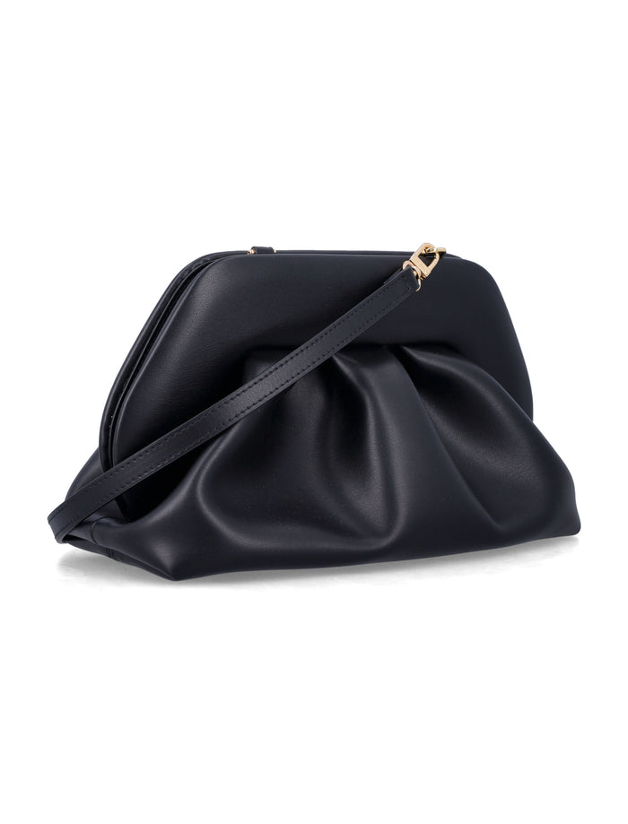 Themoirè Bios medium clutch Black Polyurethane