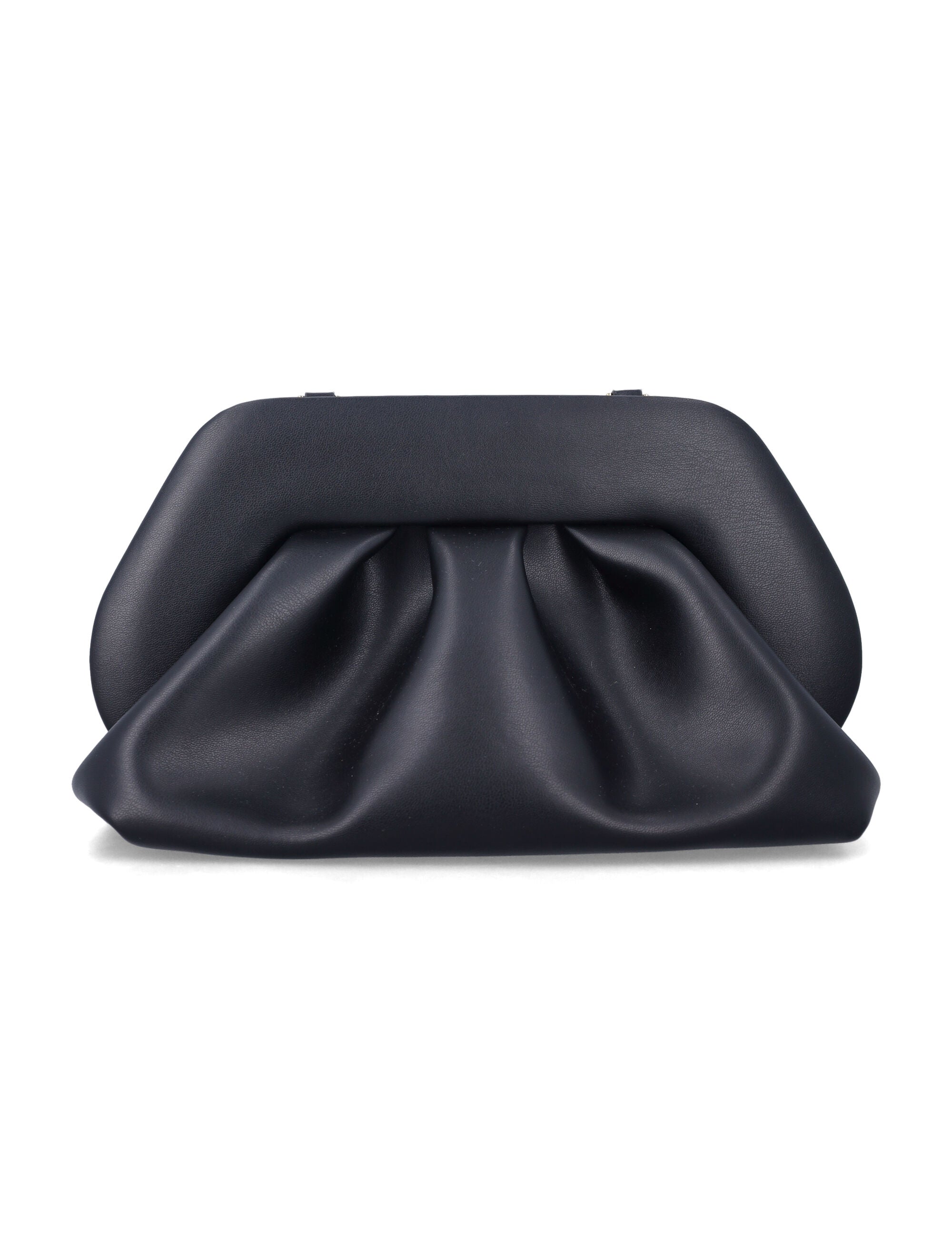 Themoirè Bios medium clutch Black Polyurethane