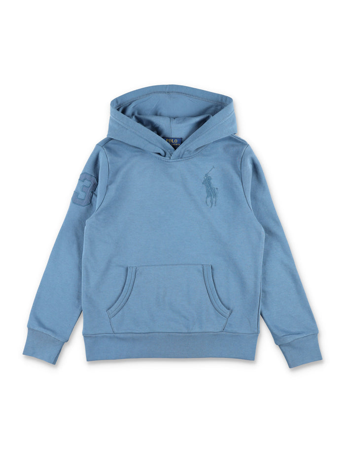 Polo Ralph Lauren Big Pony hooded sweatshirt for kids Camp Blue Cotton