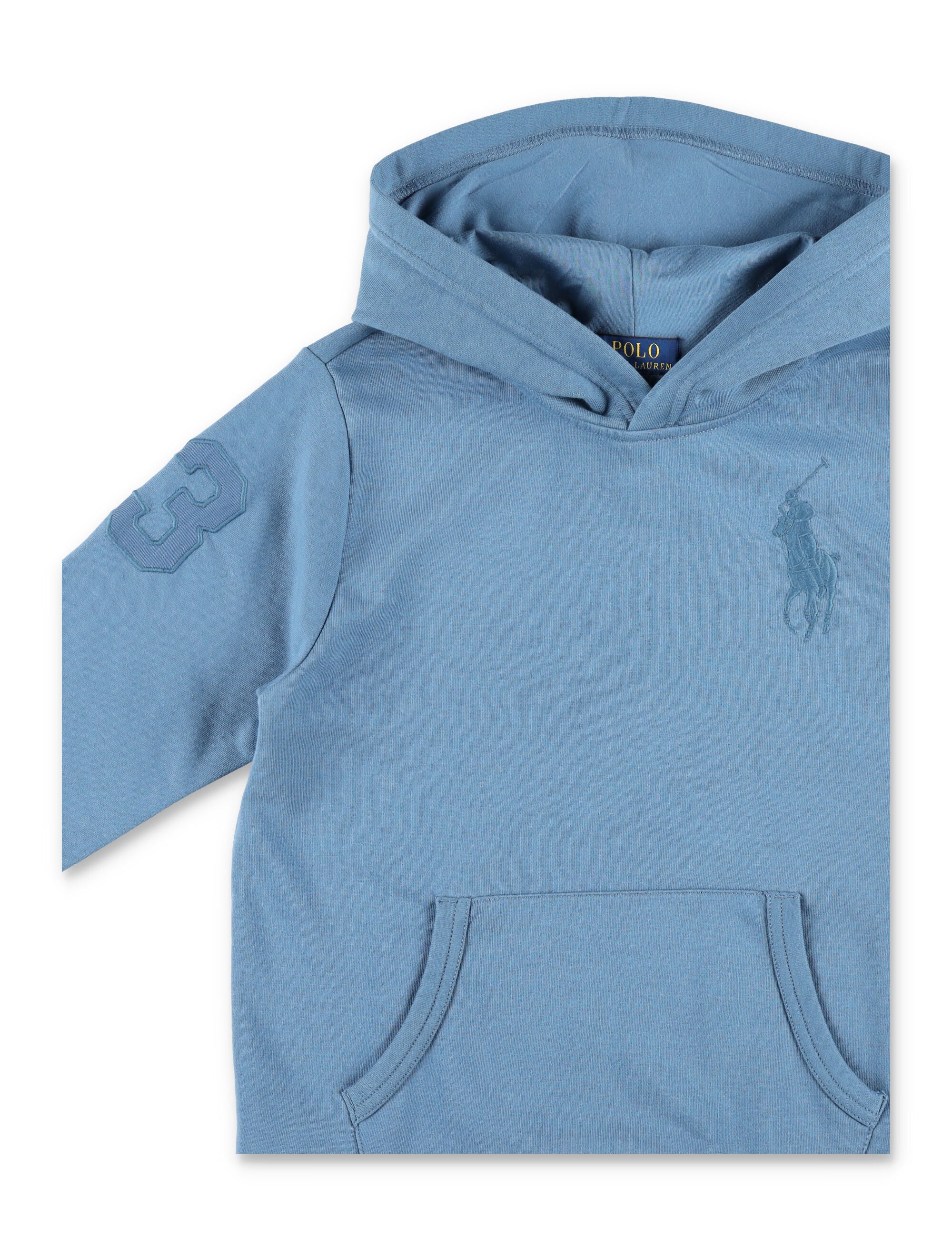 Polo Ralph Lauren Big Pony hooded sweatshirt for kids Camp Blue Cotton
