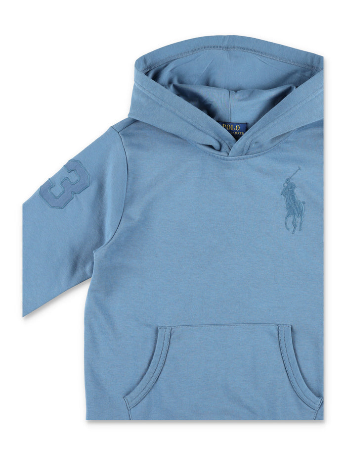 Polo Ralph Lauren Big Pony hooded sweatshirt for kids Camp Blue Cotton