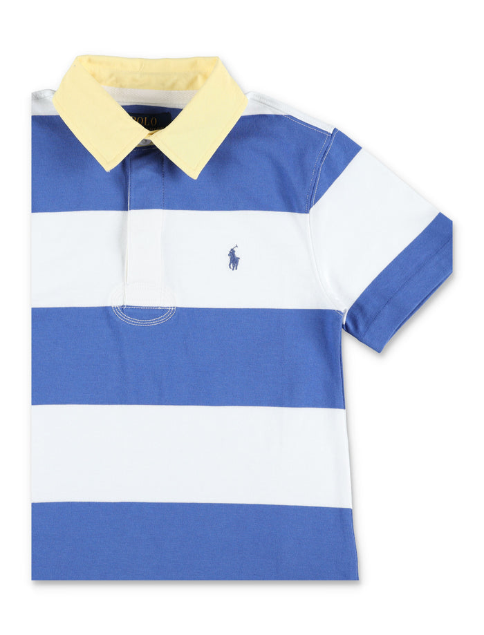 Polo Ralph Lauren striped cotton Rugby shirt for kids White/blue Tshirt