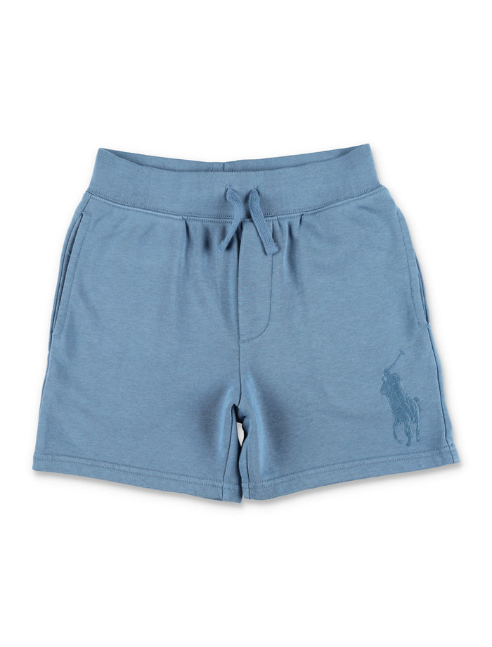 Polo Ralph Lauren Big Pony French terry shorts for kids Camp Blue Cotton