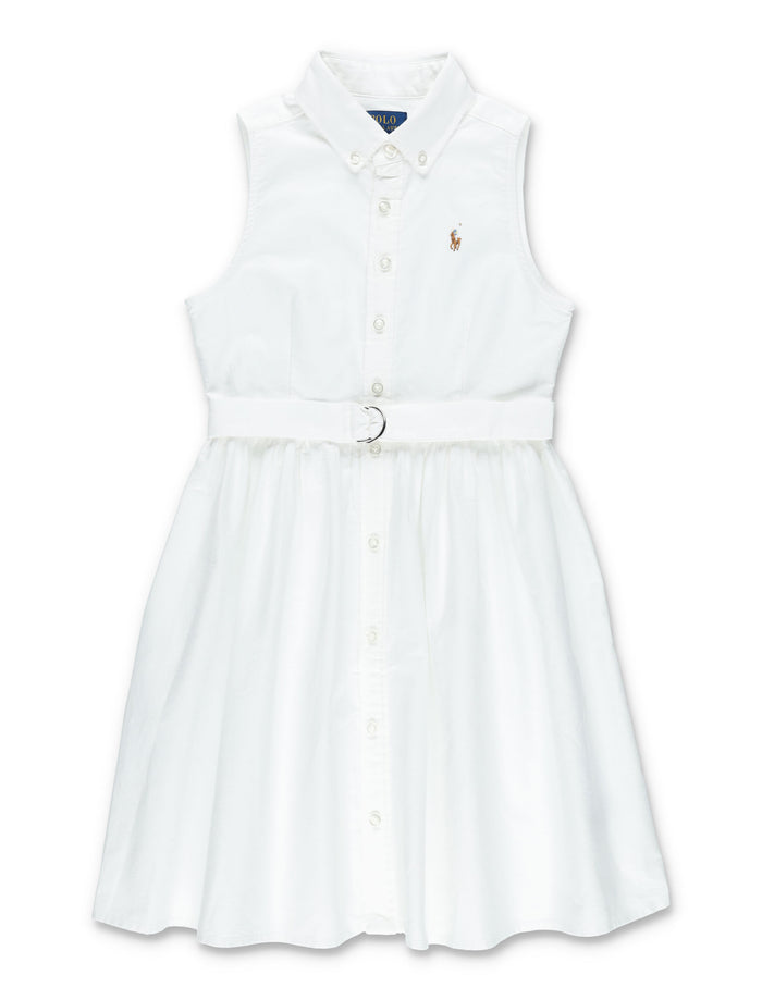 Polo Ralph Lauren girls belted cotton dress White