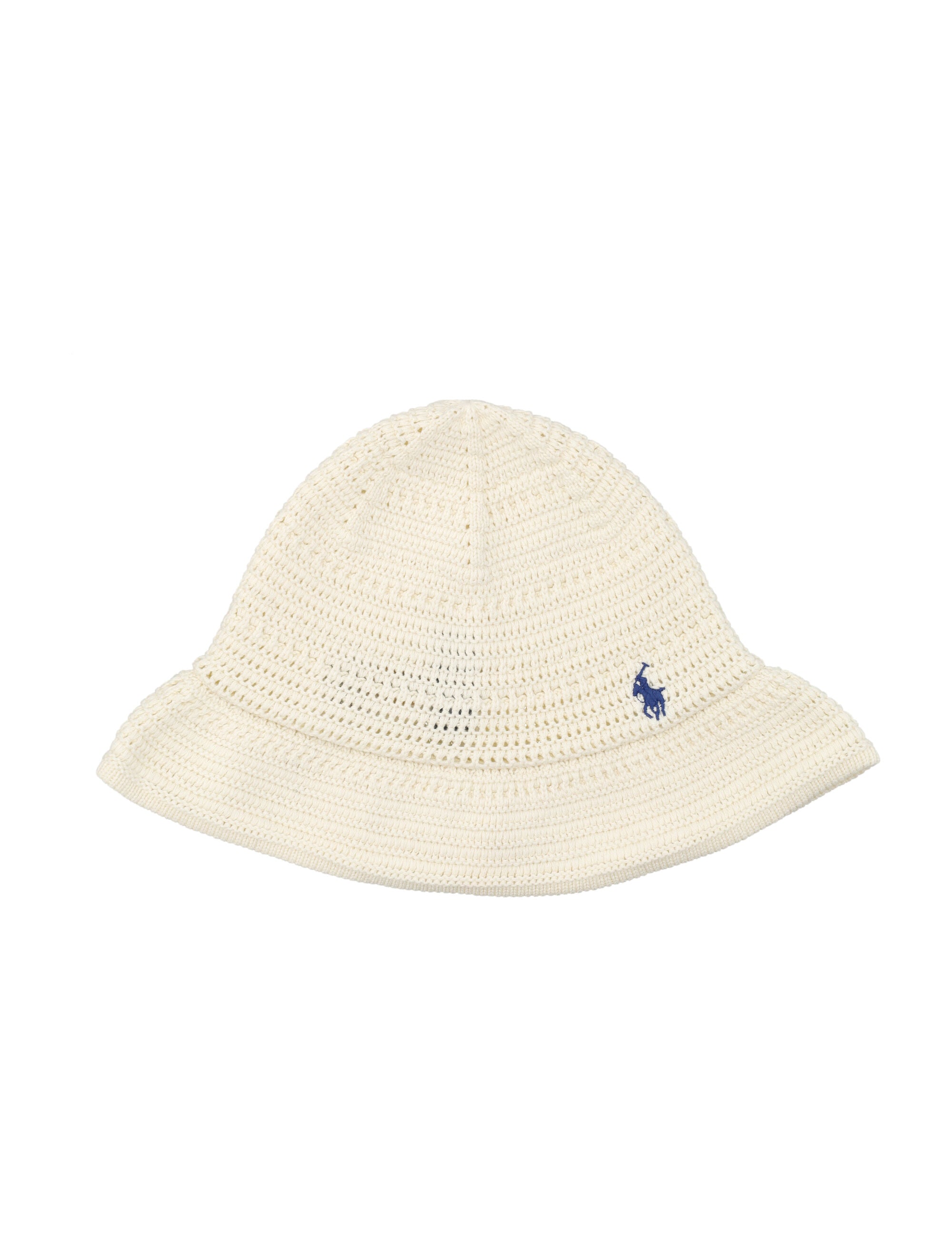 Polo Ralph Lauren girls crocheted bucket hat Cream Cotton
