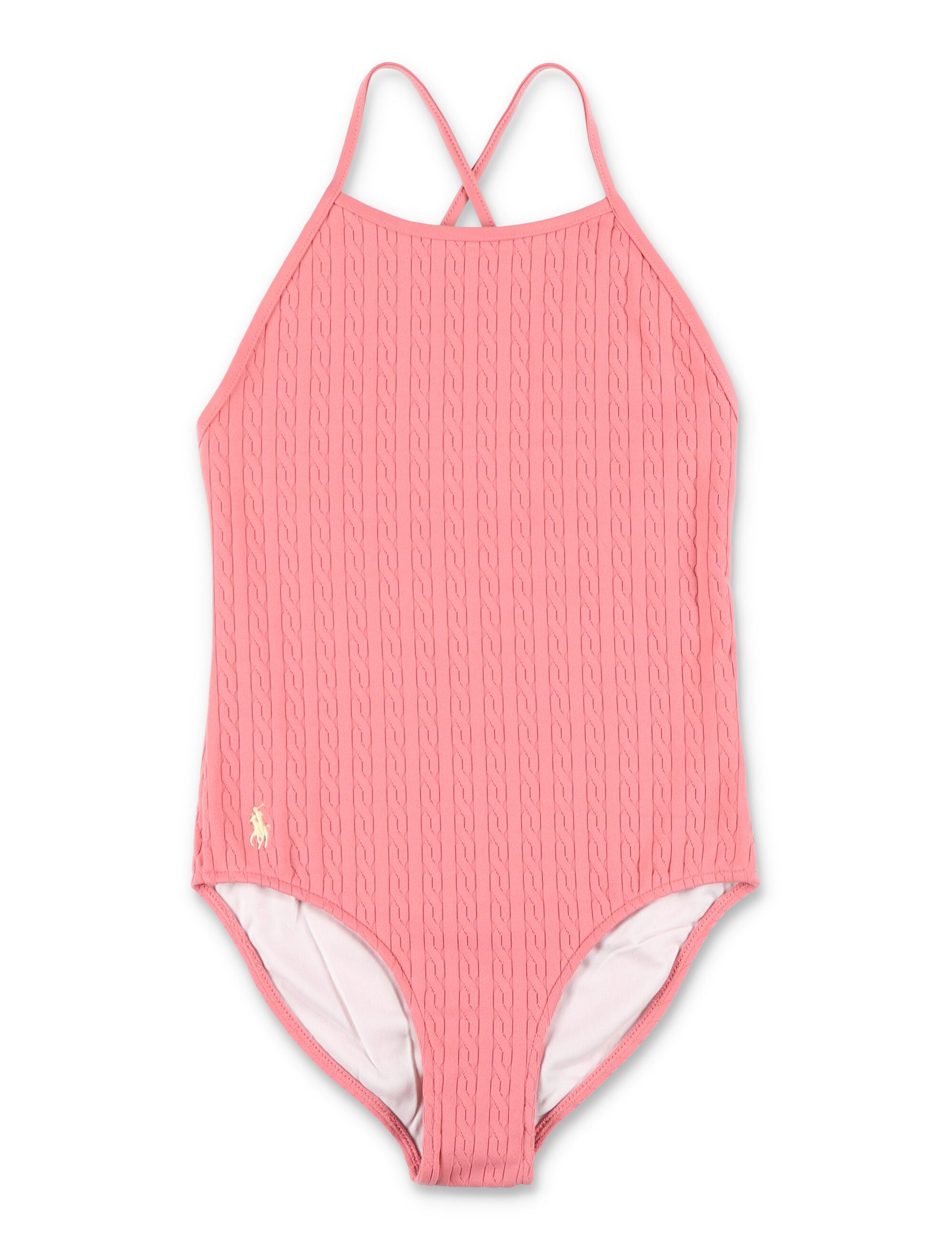 Polo Ralph Lauren girls mini-cable swimsuit Desrt Rose Nylon Swimwear