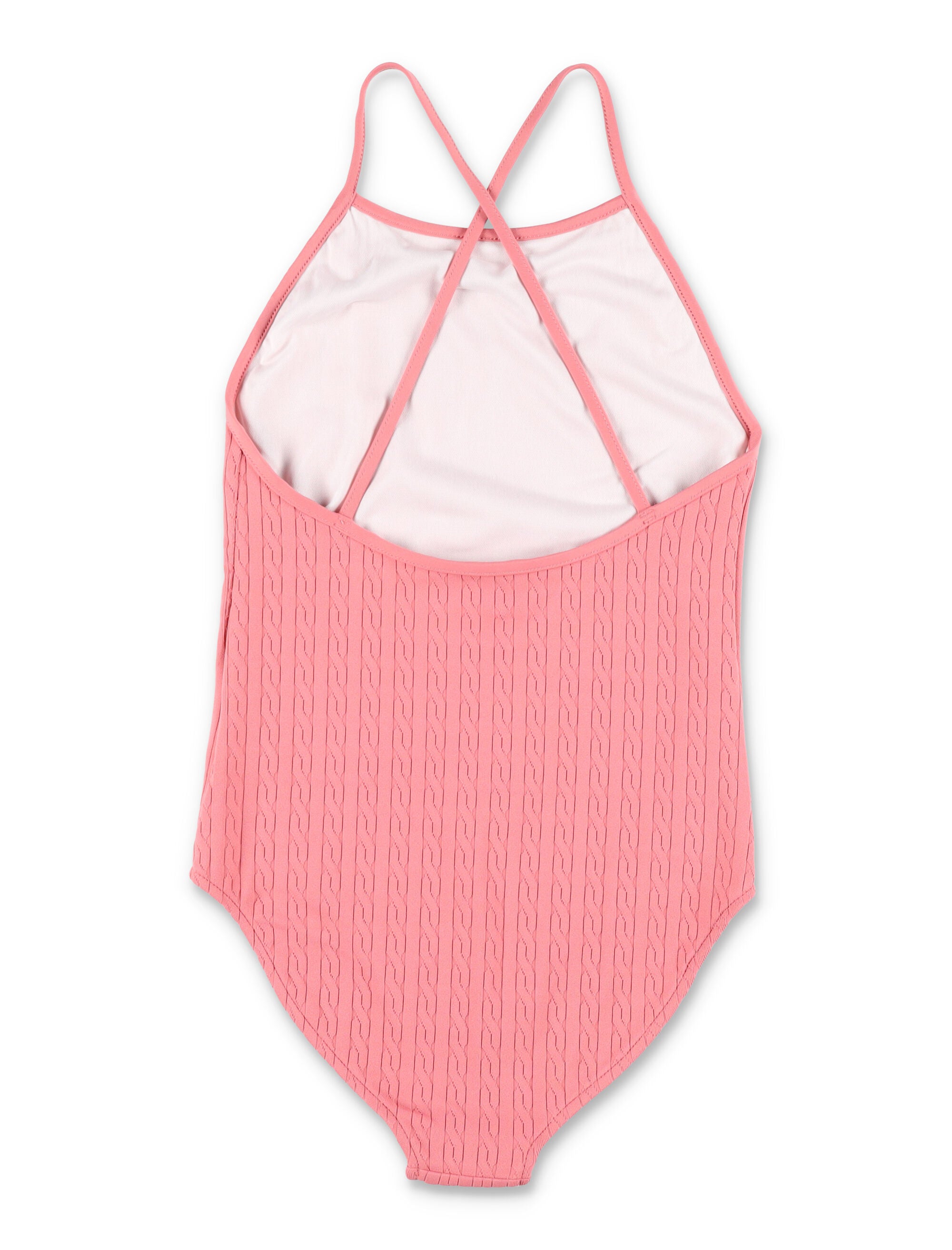 Polo Ralph Lauren girls mini-cable swimsuit Desrt Rose Nylon Swimwear