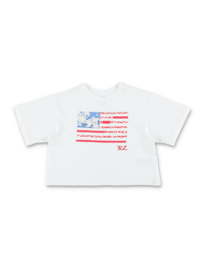 Polo Ralph Lauren boxy cotton Floral Flag t-shirt White Tshirt