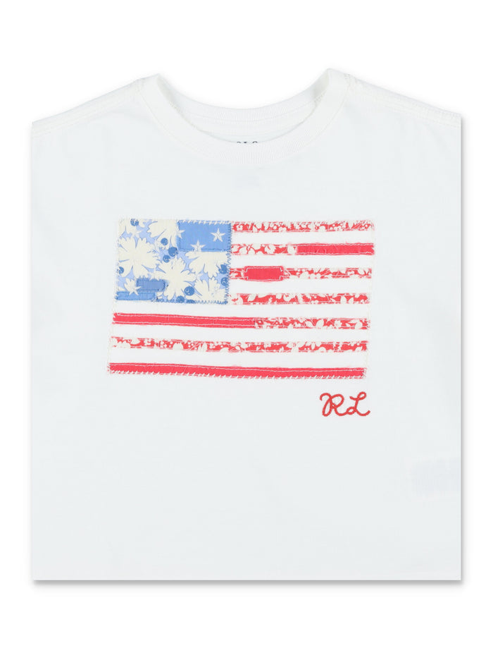 Polo Ralph Lauren boxy cotton Floral Flag t-shirt White Tshirt