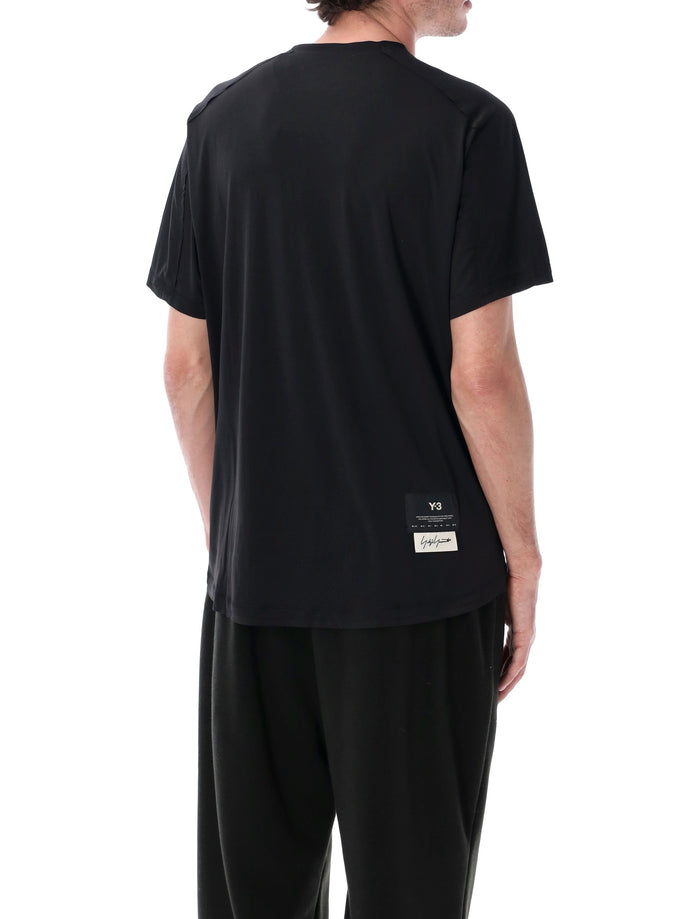 Y-3 Running Short Sleeve Performance Tee Black Recycled Polyester T-shirt