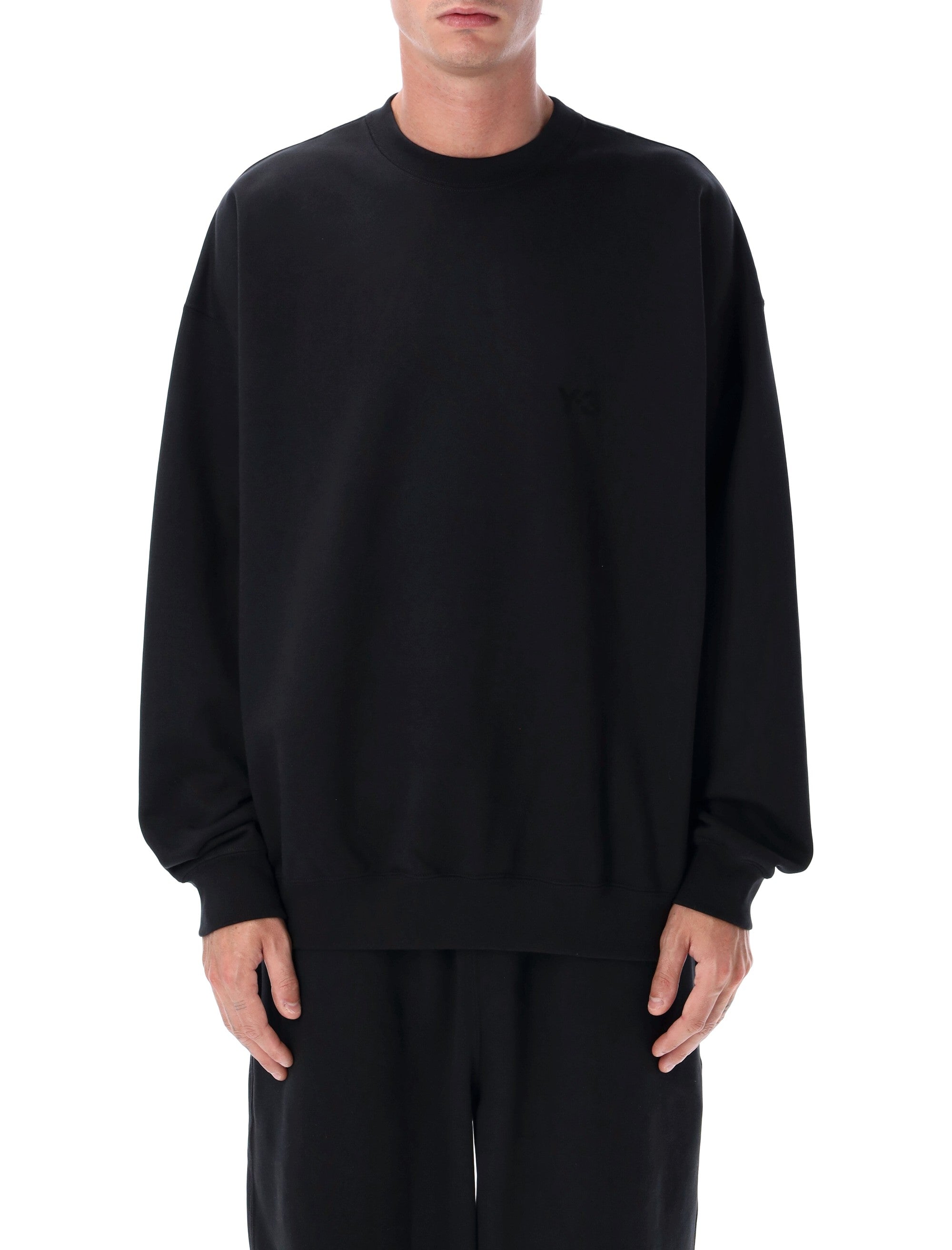 Y-3 Brushed Terry loose-fit crewneck sweatshirt Black Cotton