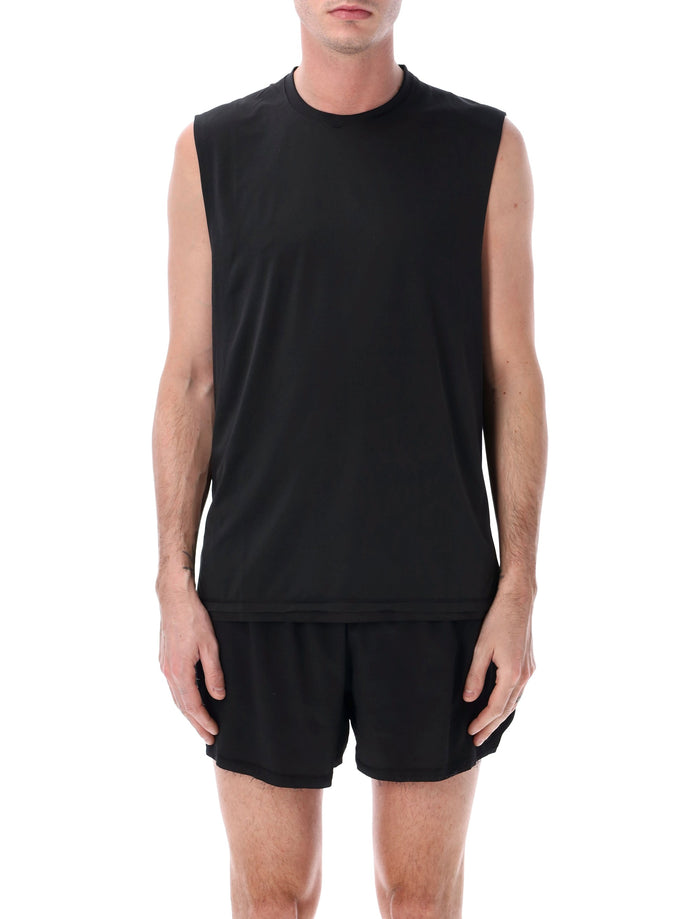 Y-3 mesh running tank Black Recycled Polyester Top