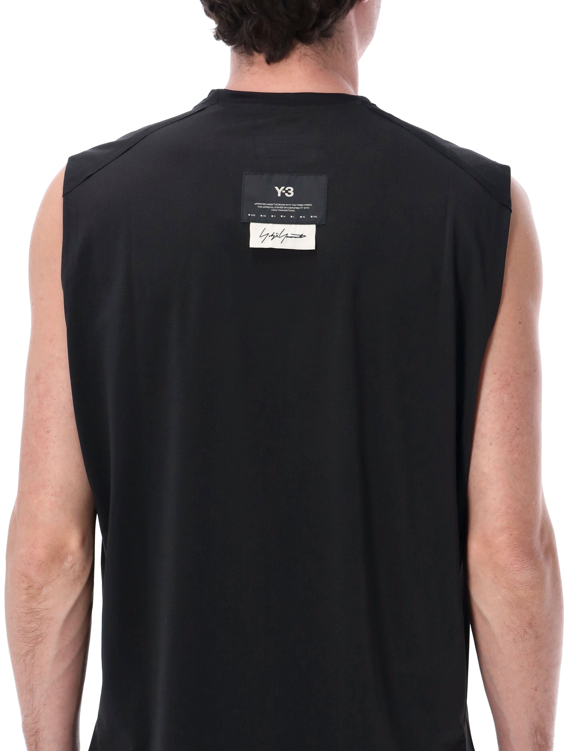 Y-3 mesh running tank Black Recycled Polyester Top
