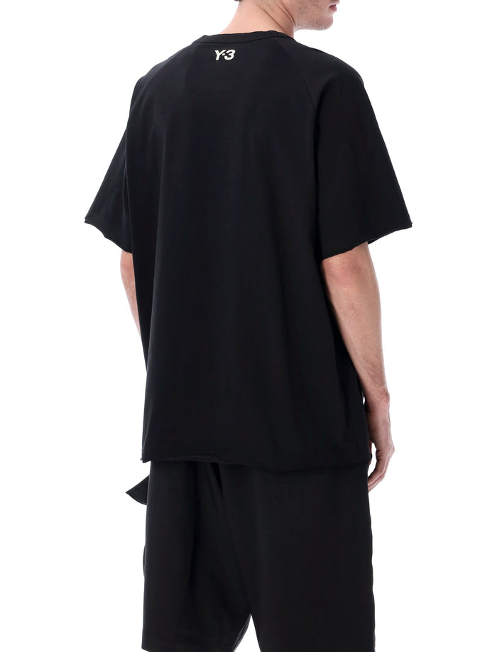 Y-3 raw edge black t-shirt Cotton Tshirt