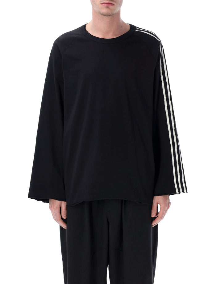 Y-3 raw edge long sleeve black t-shirt Cotton Tshirt