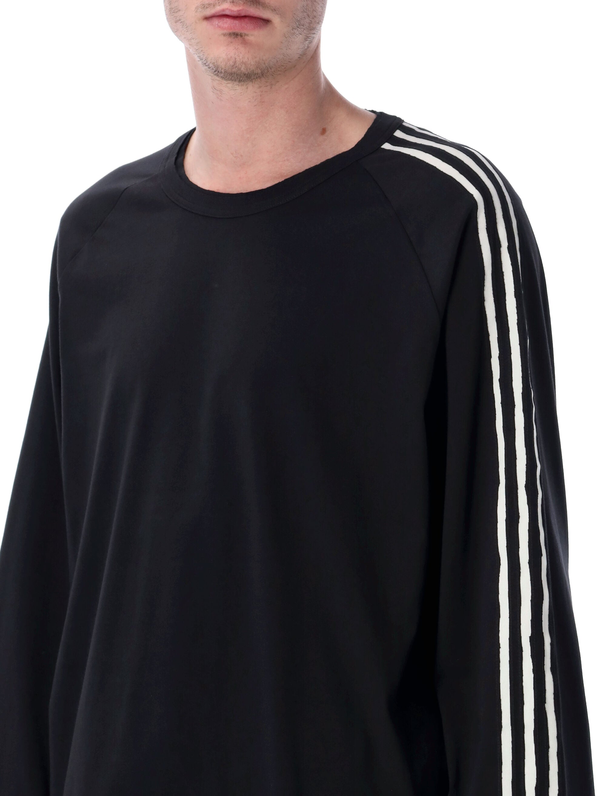 Y-3 raw edge long sleeve black t-shirt Cotton Tshirt