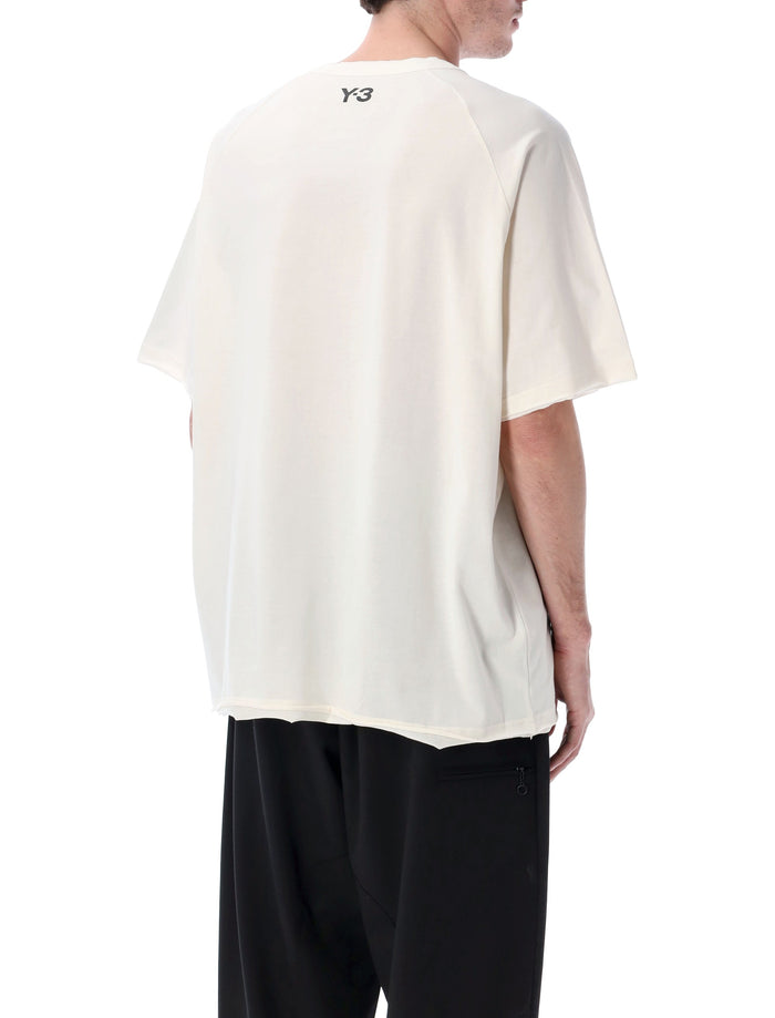 Y-3 raw edge white t-shirt Cotton Tshirt