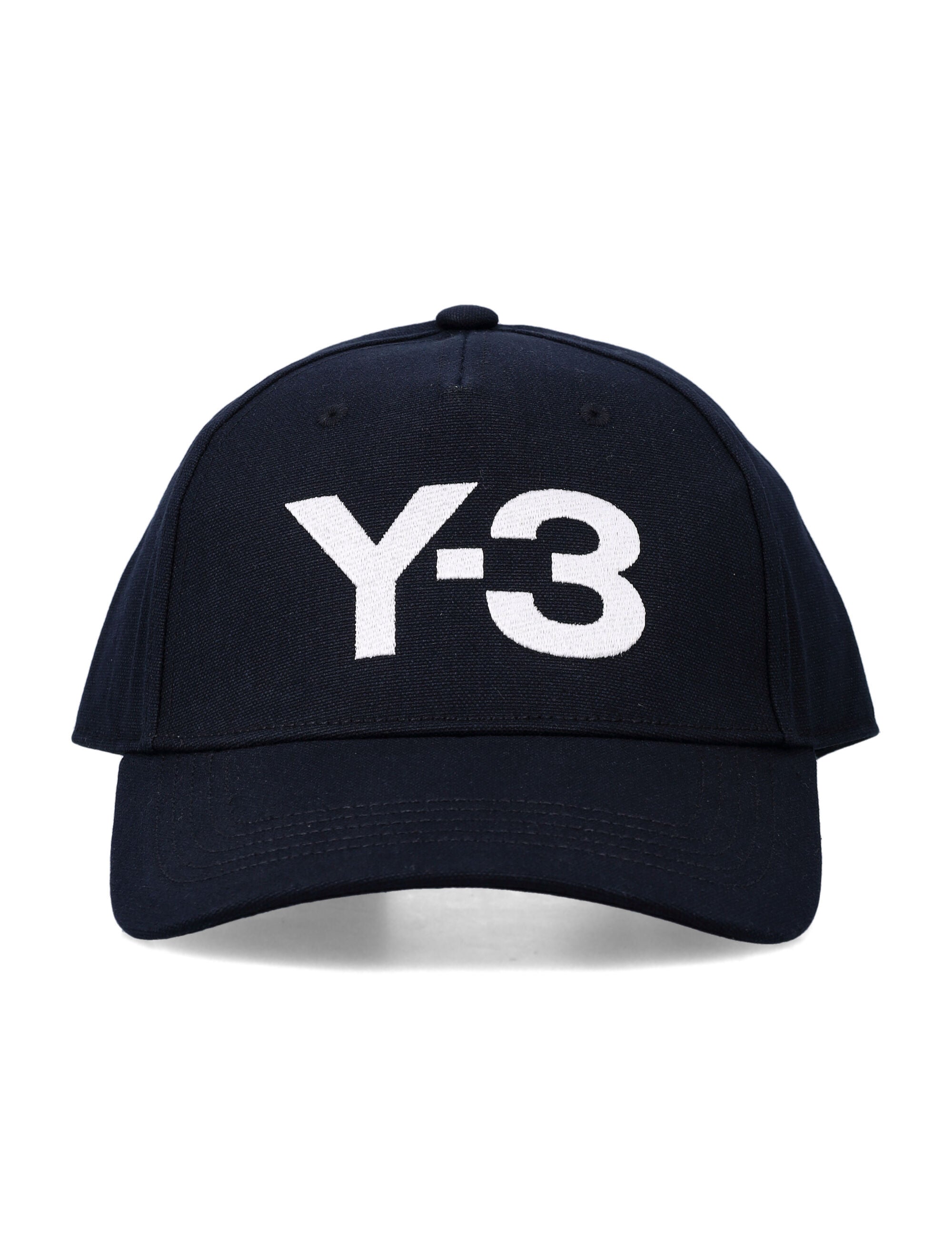 Y-3 black cotton logo cap Hat