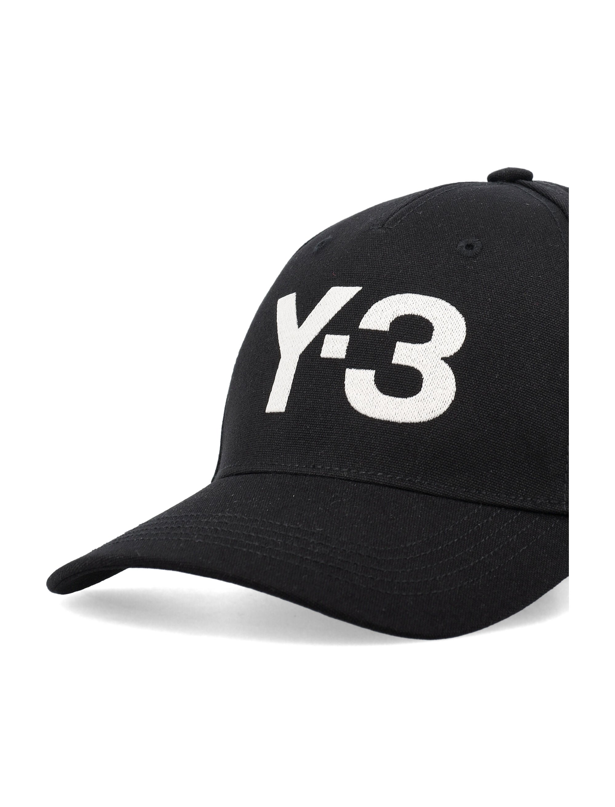 Y-3 black cotton logo cap Hat