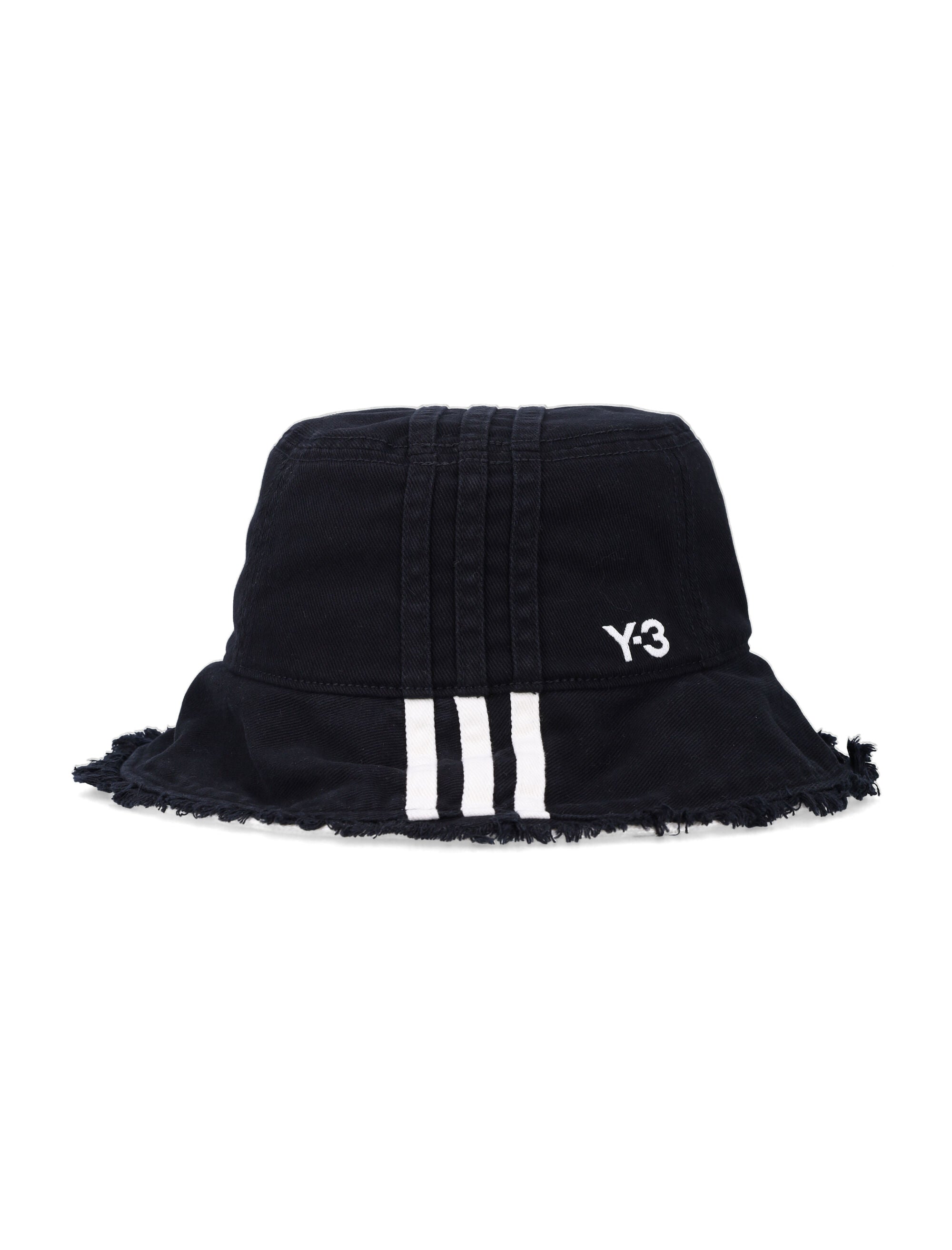 Y-3 Stripes black bucket hat Cotton
