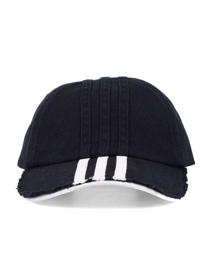 Y-3 Stripes black cap Cotton Hat