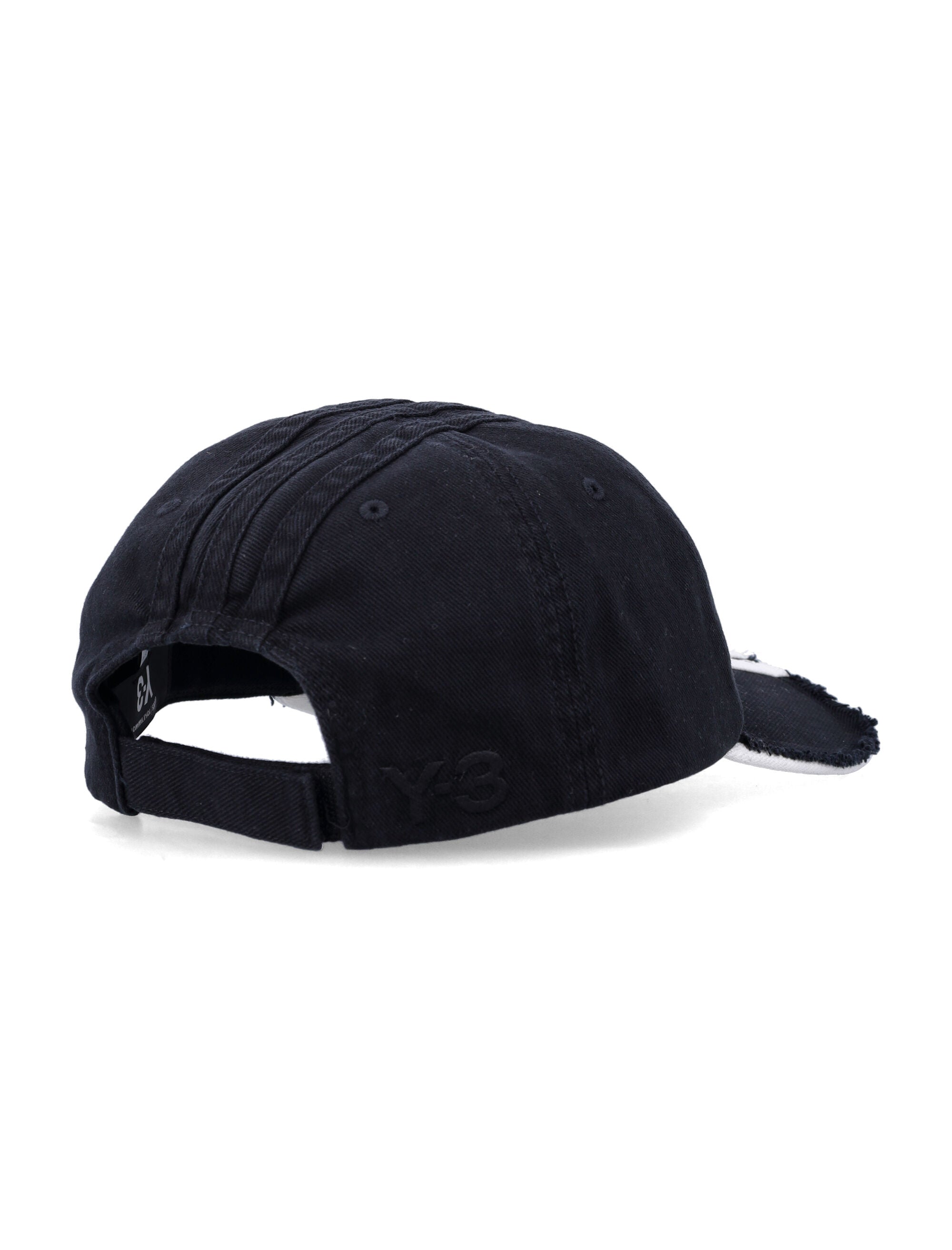 Y-3 Stripes black cap Cotton Hat