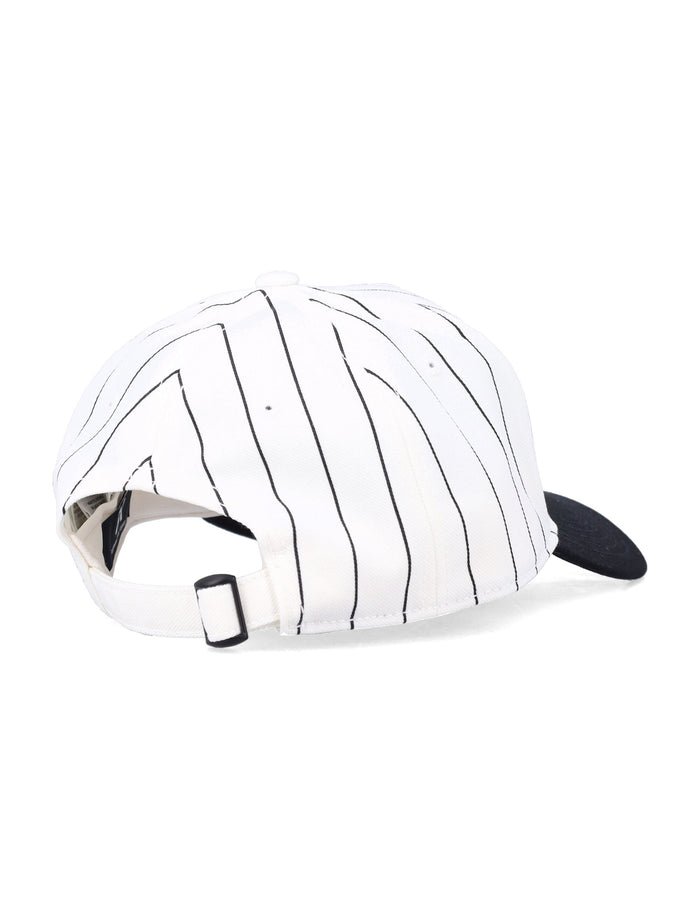 Y-3 white pinstripe twill cap Recycled Polyester Hat