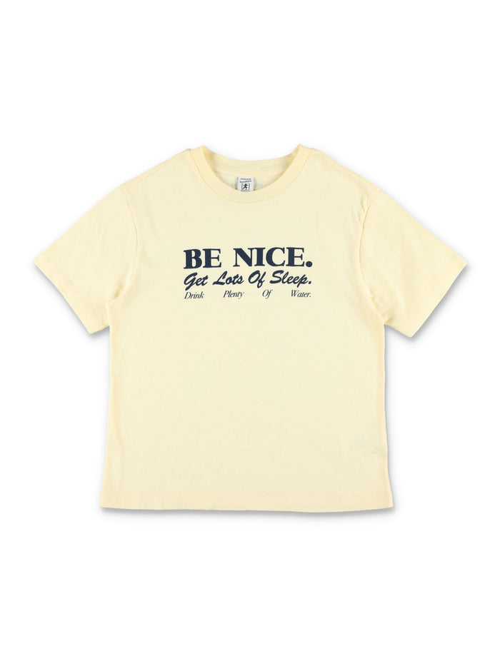 Sporty & Rich Be Nice Kids T-Shirt Cream Almond Recycled Cotton