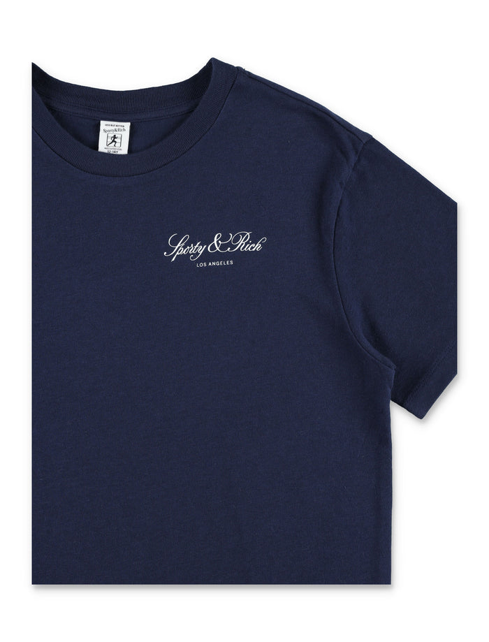 Sporty & Rich Vendome La Kids T-Shirt Dark Navy Recycled Cotton