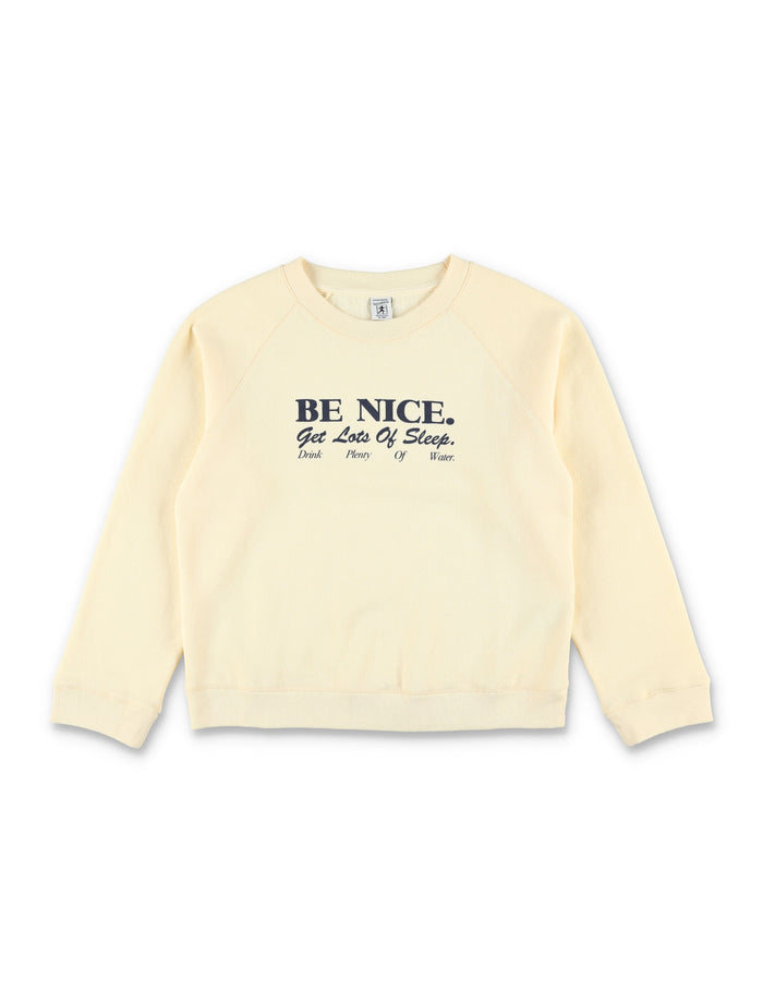 Sporty & Rich Be Nice Kids Sweatshirt Cream Almond Cotton