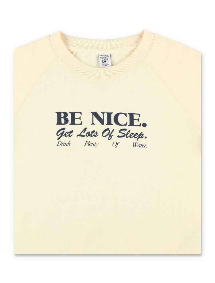 Sporty & Rich Be Nice Kids Sweatshirt Cream Almond Cotton