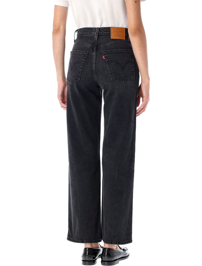 Ribcage Straight Ankle Jeans Loom About Black Cotton