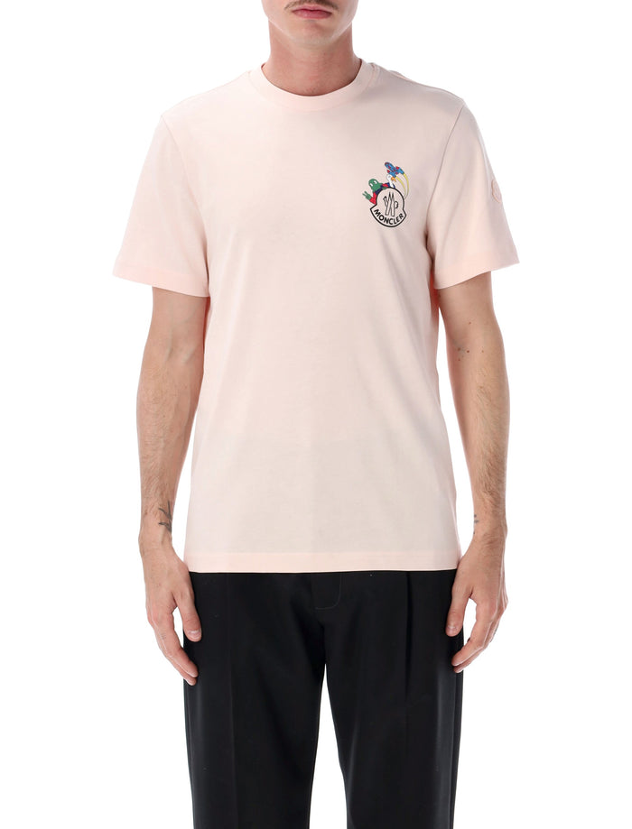 Moncler Space Monduck T-Shirt Pink Cotton