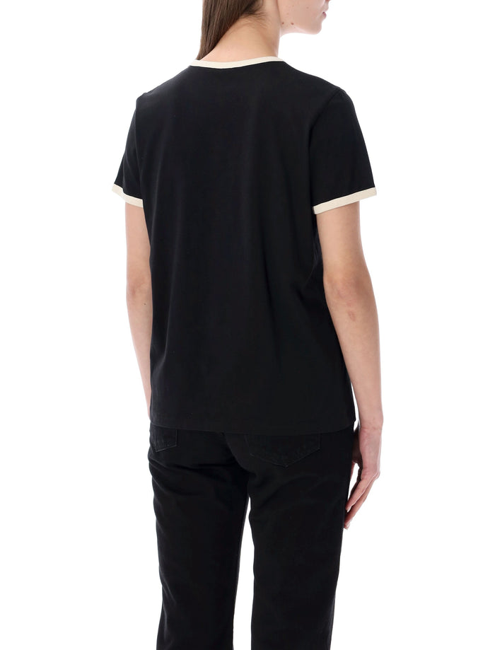 Moncler Flock Logo Jersey T-Shirt Black Cotton