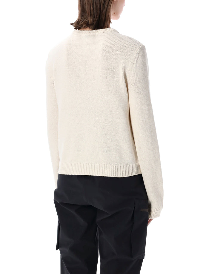 Moncler Geometric-Quilted Padded Cardigan White Polyamide Base Fabric