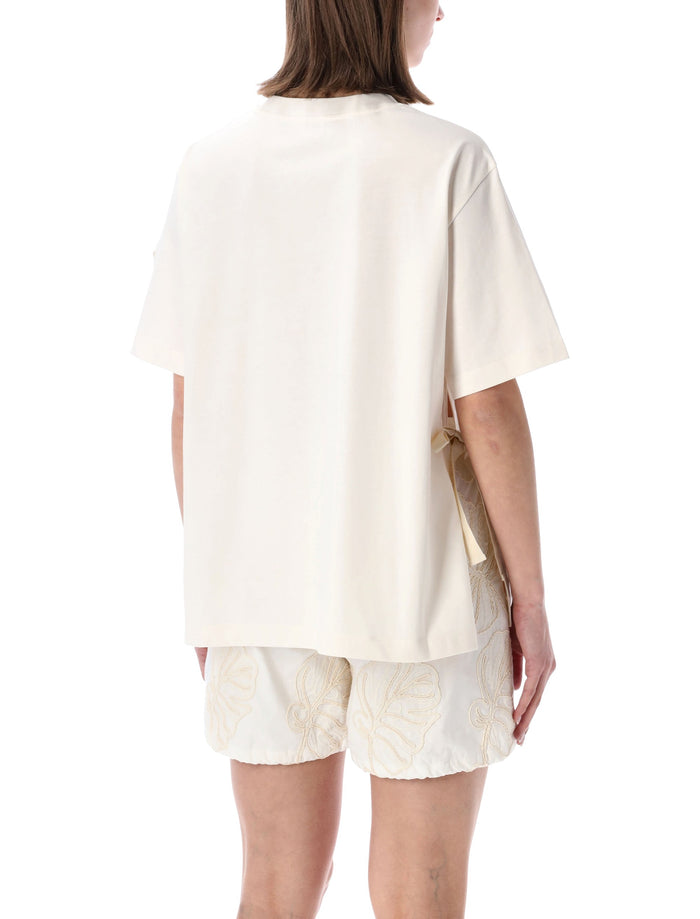 Moncler Macramé Pocket T-Shirt White Cotton