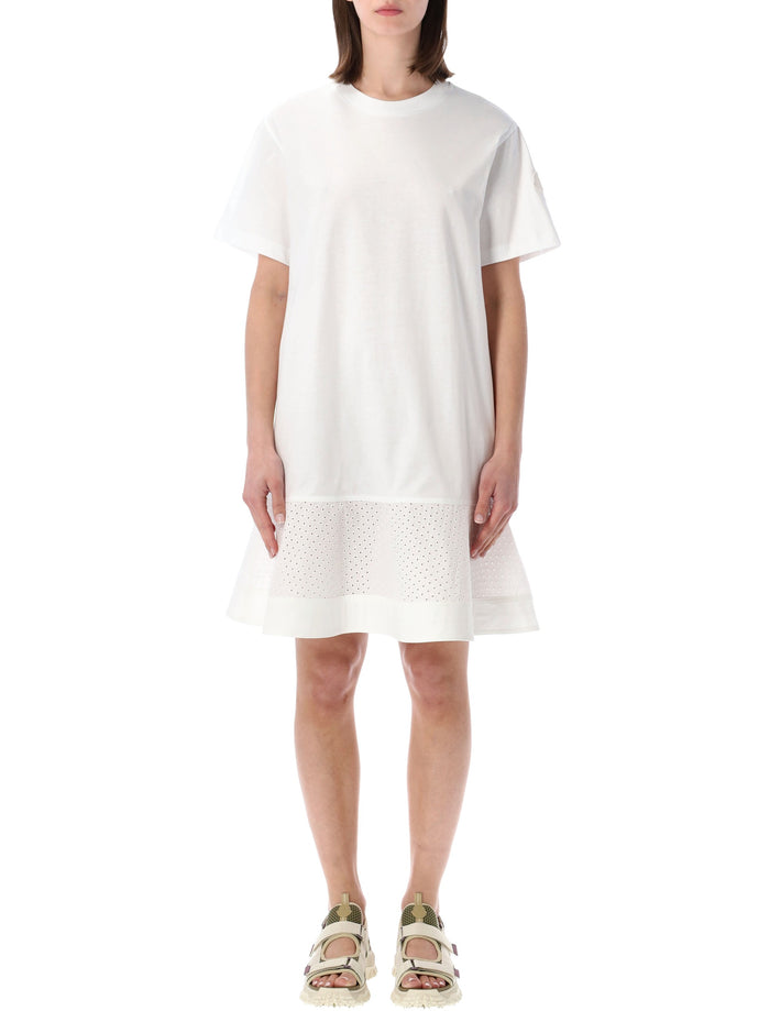 Moncler T-Shirt Mini Dress White Cotton